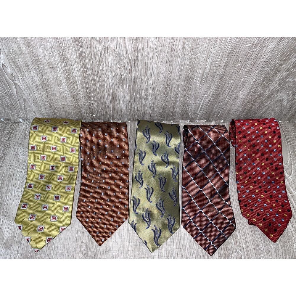 Jos. A. Bank Vintage Silk Necktie Set of 5‎ Multicolor Geometric Men's Ties